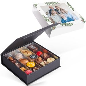 Luxe praline giftbox bedrukken - Kerst (16 stuks)