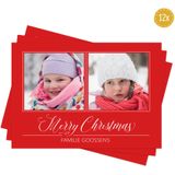 Kerstkaarten met foto - 12 enkele wenskaarten