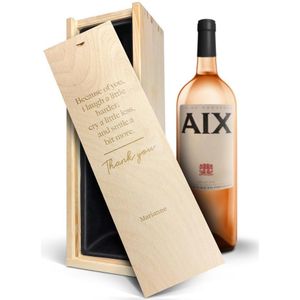 Wijn in gegraveerde kist - AIX rosé (Magnum)