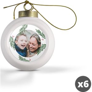 Keramieken kerstbal bedrukken (6 stuks)