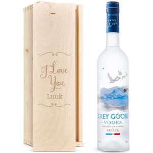 Vodka in gegraveerde kist - Grey Goose