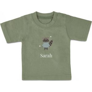 Baby shirt bedrukken - Korte mouw - Groen - 74/80