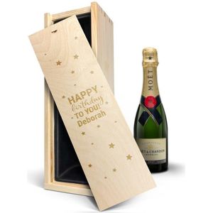Champagne in gegraveerde kist - Moët & Chandon (375ml)