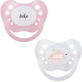 Fopspenen set met naam - Wit/roze