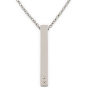 Bar ketting met naam - Zilver