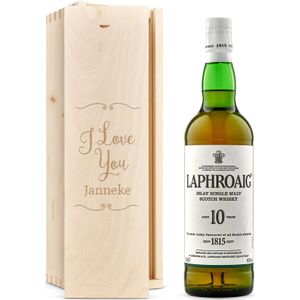 Whisky in gegraveerde kist - Laphroaig 10 Years