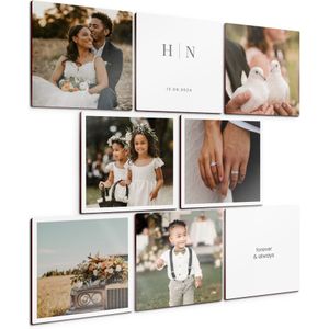 Wandpanelen met foto of naam - Vierkant - 8 stuks