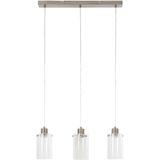 Hanglamp Vancouver - Nikkel Glas -  65x12x18,5cm - 3L