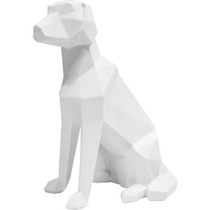 Present Time Ornament Origami Dog - Sitting Mat Wit - 23,3x12,8x25,4cm - Scandinavisch