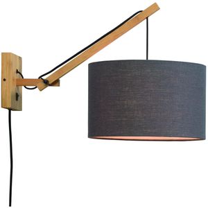 Wandlamp Andes - Bamboe/Donkergrijs - 50x32x45cm