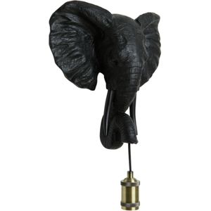 Wandlamp Elephant - Zwart - 35x13x36cm