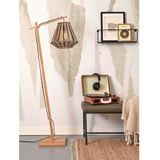 GOOD&MOJO Vloerlamp Merapi - Bamboe/Zwart - 57x30x150cm - Modern - Staande Lamp Voor Woonkamer