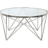 Salontafel BOGOTA - nikkel met glas