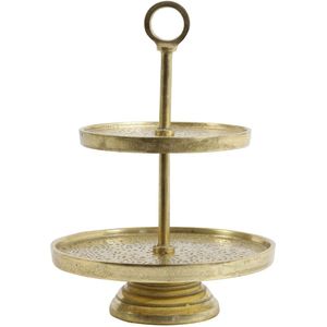 Light & Living Etagère Lutek - Goud - 2 Laags - Modern,Luxe