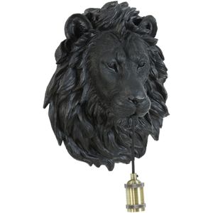 Wandlamp Lion - Zwart - 33.5x19x40.5cm