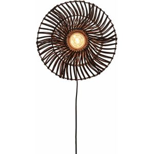 Wandlamp Zanzibar - Rotan Zwart - Ø40cm