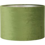 Light & Living Cilinder Lampenkap Velours - Olive Green - 30x21cm - Voor Tafellampe - Hanglampen