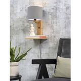 Wandlamp Andes - Bamboe/Lichtgrijs - 19x24x36cm