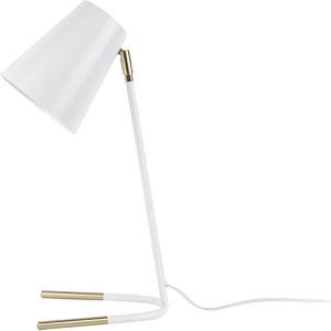 Tafellamp Noble - Metaal Wit met goud accent - 25x15,5x46cm