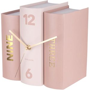 Tafelklok Book - Pink Paper - 20x15x20cm