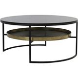 Salontafel Rowdy - Zwart/Antiek Brons - Ø88x40cm