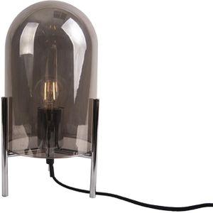 Tafellamp Glas Bell - Grijs, Chroom frame - 30x16cm