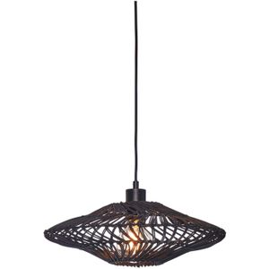 GOOD&MOJO Hanglamp Zanzibar - Rotan Zwart - Ø40x12cm - Modern - Hanglampen Eetkamer, Slaapkamer, Woonkamer