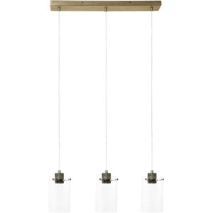 Hanglamp Vancouver - Antiek Brons Glas -  65x12x18,5cm - 3L