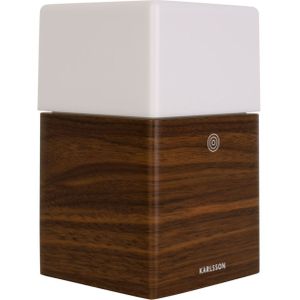 Wekker Frosted Light LED - Donker Hout Fineer - 10x10x16,5cm