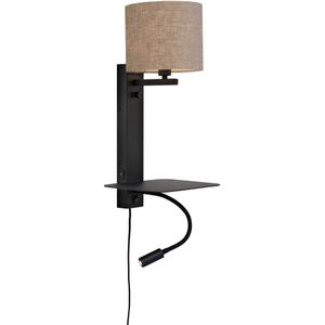 It's About RoMi Wandlamp Florence - Taupe/Zwart - 24x22x52cm - Binnen Modern,Scandinavisch