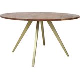 Ronde Eettafel Mimoso - Acaciahout/Antiek Brons - Ø140 x 78 cm