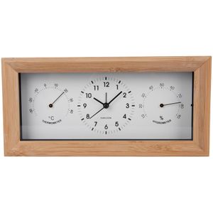 Karlsson - Neat Rectangle - Wekker - Wit - Bamboe - 26x5.4x12.8cm