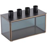 Present Time Kandelaar Boxed Rectangle - Zwart - 20x10x13cm - Modern