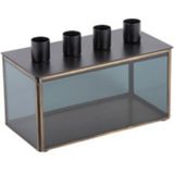 Present Time Kandelaar Boxed Rectangle - Zwart - 20x10x13cm - Modern