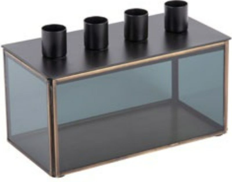 Present Time Kandelaar Boxed Rectangle - Zwart - 20x10x13cm - Modern