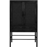 Wandkast Nipas - Zwart hout - 90 x 45 x 160 cm