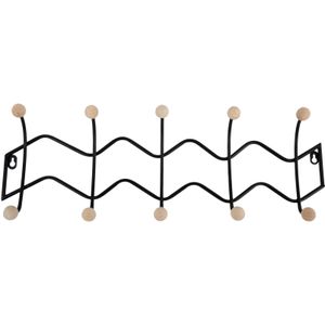 Kapstok Double Zig Zag - Zwart - 61x6.5x20cm