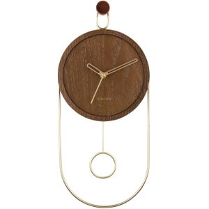 Wall clock Swing pendulum dark wood veneer