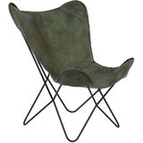Stoel 87x75x86 cm BUTTERFLY leer groen