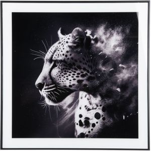 Wanddecoratie Leopard - Zwart - 2x50x50cm