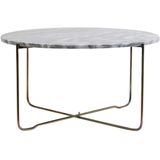 Ronde Salontafel Marty - Marmer Grijs/Goud - Ø65x33 cm
