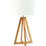 Tafellamp Everest - Wit/Bamboe - Ø32cm
