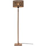 GOOD&MOJO Vloerlamp Java - Bamboe/Zwart - Ø32cm - Modern - Staande Lamp Voor Woonkamer - Slaapkamer