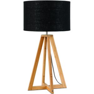 Tafellamp Everest - Zwart/Bamboe - Ø32cm