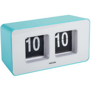 Wandklok Funky Flip - Turquoise - 7x17.7x9.2cm