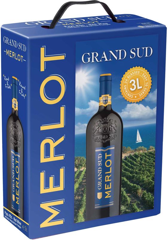Grand Sud Merlot 3,0 l Bag in Box trocken, Rotwein