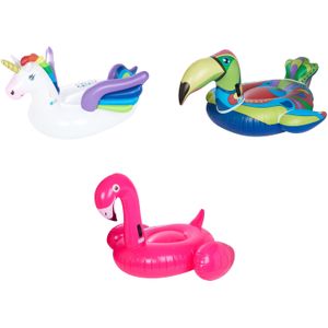 CRIVIT Aufblasbarer Tukan / Aufblasbarer Flamingo / Aufblasbares Einhorn, inkl. 2 Reparaturflicken