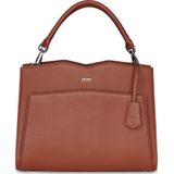 SOCHA Leren Dames Laptoptas 14 inch Diamond Edition Shoulder Cognac