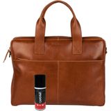 Burkely Leren Laptoptas 15.6 inch Fundamentals Vintage River Worker Cognac + Gratis Spray