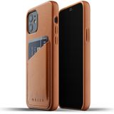 Mujjo Leren Wallet Case iPhone 12 & 12 Pro Hoesje Tan